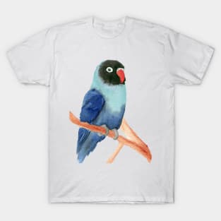 blue lutino collared lovebird watercolor T-Shirt